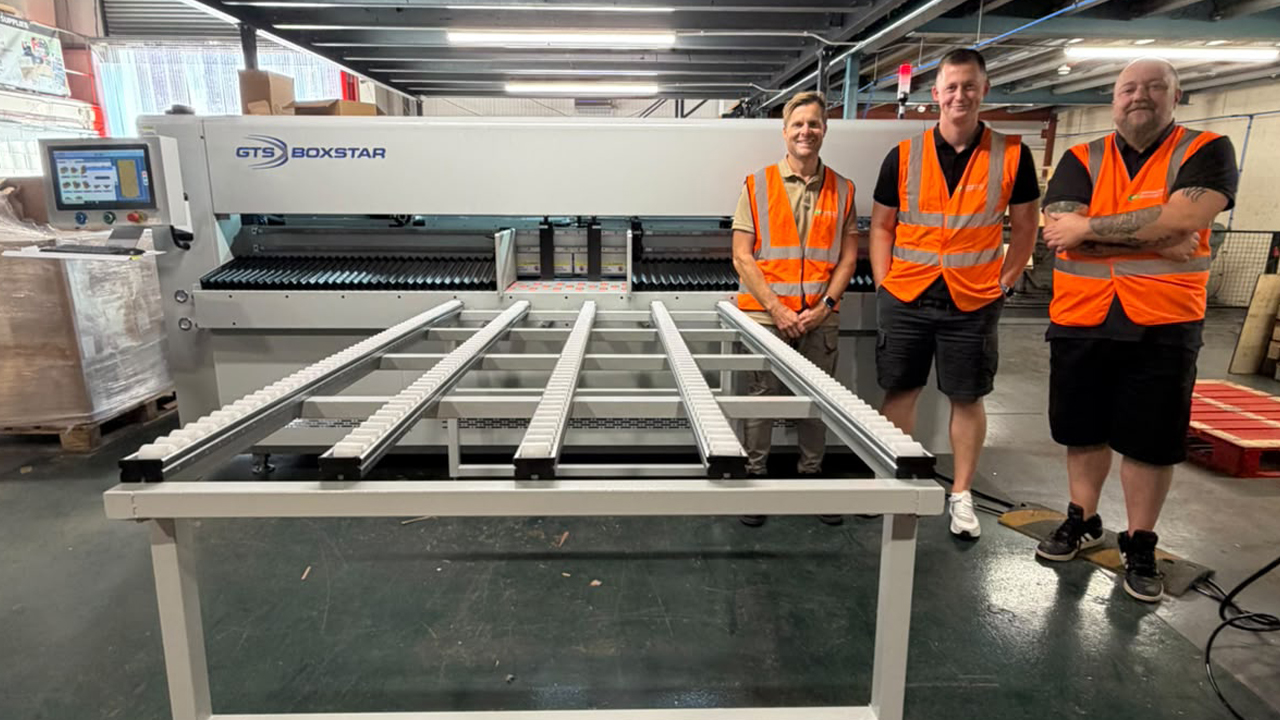 The GTS Box Master box-making machine at the Barton Jones Packaging site in Letchworth Garden City
